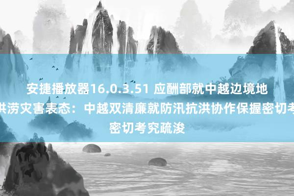 安捷播放器16.0.3.51 应酬部就中越边境地区遭逢洪涝灾害表态：中越双清廉就防汛抗洪协作保握密切考究疏浚