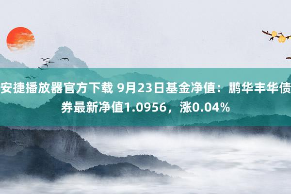 安捷播放器官方下载 9月23日基金净值：鹏华丰华债券最新净值1.0956，涨0.04%