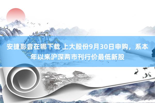 安捷影音在哪下载 上大股份9月30日申购，系本年以来沪深两市刊行价最低新股