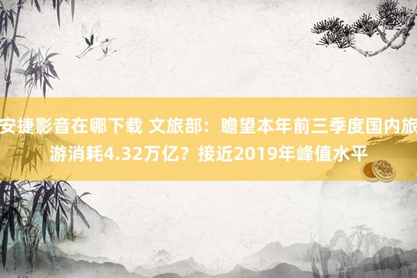 安捷影音在哪下载 文旅部：瞻望本年前三季度国内旅游消耗4.32万亿？接近2019年峰值水平