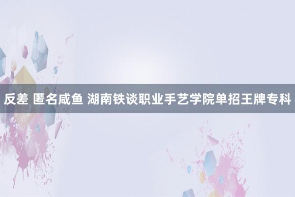 反差 匿名咸鱼 湖南铁谈职业手艺学院单招王牌专科