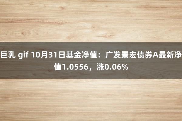 巨乳 gif 10月31日基金净值：广发景宏债券A最新净值1.0556，涨0.06%