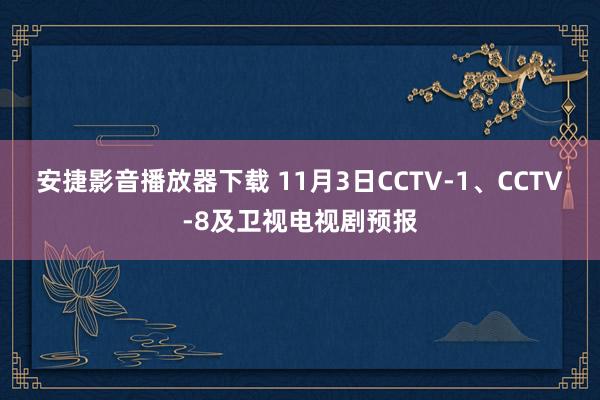 安捷影音播放器下载 11月3日CCTV-1、CCTV-8及卫视电视剧预报