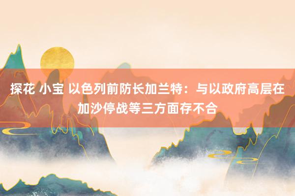 探花 小宝 以色列前防长加兰特：与以政府高层在加沙停战等三方面存不合