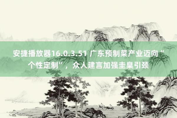 安捷播放器16.0.3.51 广东预制菜产业迈向“个性定制”，众人建言加强圭臬引颈