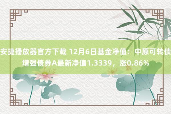 安捷播放器官方下载 12月6日基金净值：中原可转债增强债券A最新净值1.3339，涨0.86%